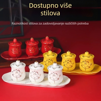 Keramički set od tri čaše za obožavanje Guanyin Bodhisattve, čaše za vodu pred Budom, male čaše za vino