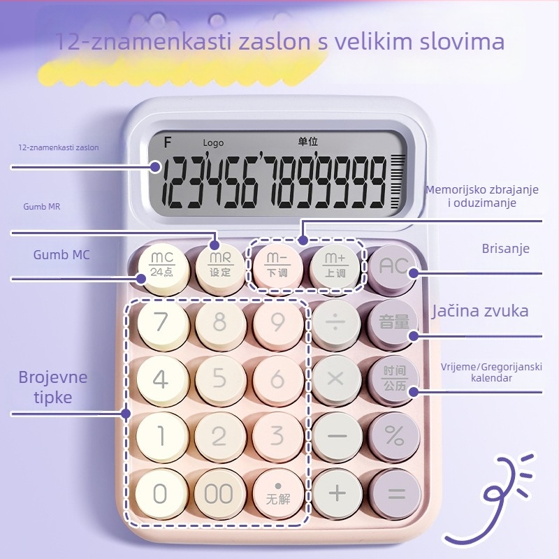 Yitong Rz-817 Glasovno upravljani mini višenamjenski kalkulator za uredsko računovodstvo