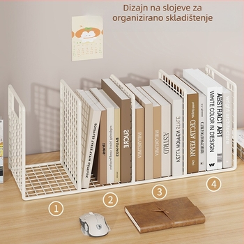 Željezni stolni regal za knjige – držač knjiga i organizator radnog stola