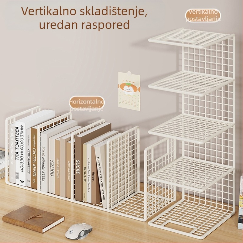 Željezni stolni regal za knjige – držač knjiga i organizator radnog stola