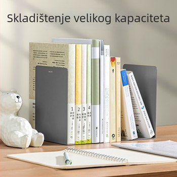 Deli metalni stolni držač knjiga – set od 2 komada, 7 inča, debeo i velik, kreativan dizajn