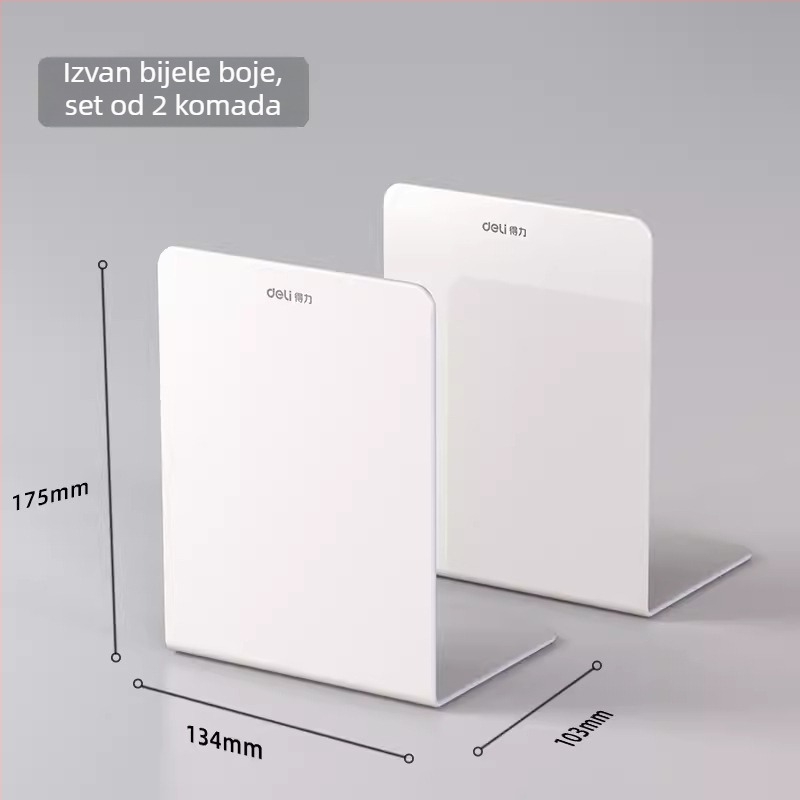 Deli metalni stolni držač knjiga – set od 2 komada, 7 inča, debeo i velik, kreativan dizajn