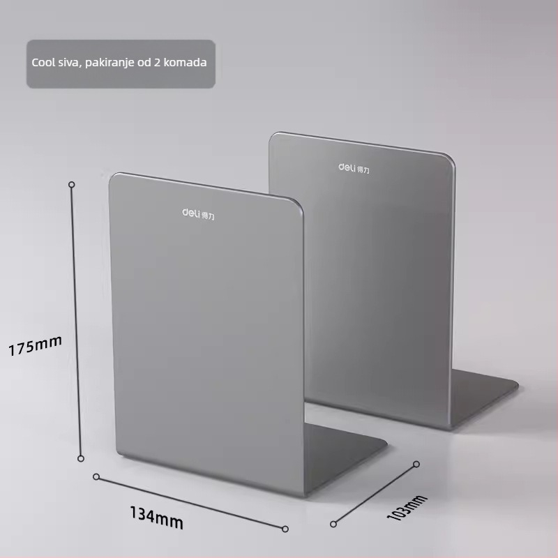 Deli metalni stolni držač knjiga – set od 2 komada, 7 inča, debeo i velik, kreativan dizajn