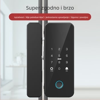 Double Shields H905 brava za staklena vrata s otiskom prsta i lozinkom, TTLOCK, TUYA – dvostruka vrata bez bušenja