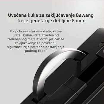 Double Shields H905 brava za staklena vrata s otiskom prsta i lozinkom, TTLOCK, TUYA – dvostruka vrata bez bušenja
