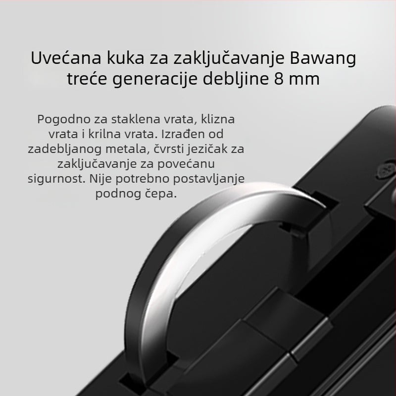Double Shields H905 brava za staklena vrata s otiskom prsta i lozinkom, TTLOCK, TUYA – dvostruka vrata bez bušenja