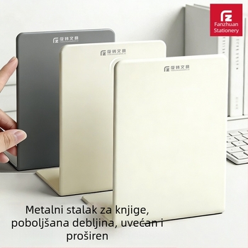 Obostrani stolni držač za knjige, držač knjiga i dijeljiva pregrada, metalni, srednje veličine, debela konstrukcija, kreativan dizajn