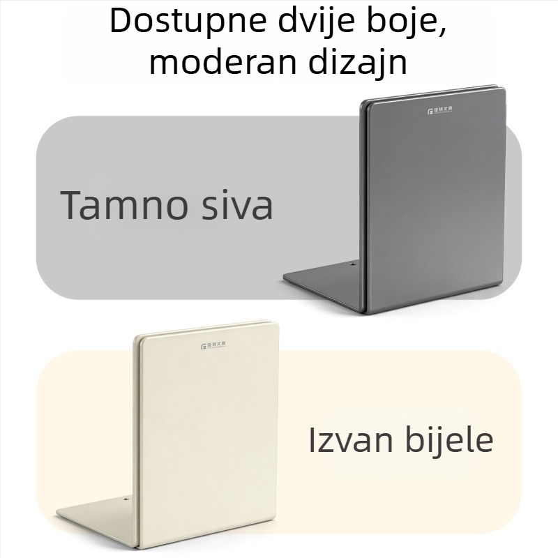 Obostrani stolni držač za knjige, držač knjiga i dijeljiva pregrada, metalni, srednje veličine, debela konstrukcija, kreativan dizajn