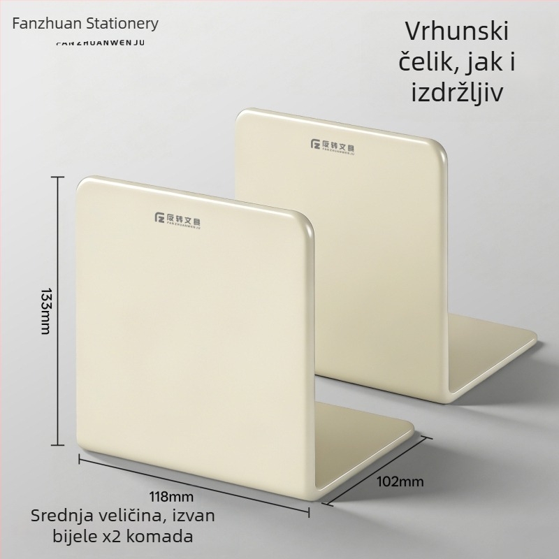 Obostrani stolni držač za knjige, držač knjiga i dijeljiva pregrada, metalni, srednje veličine, debela konstrukcija, kreativan dizajn