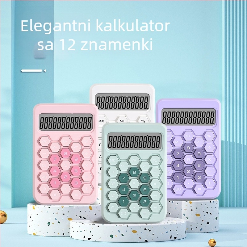 12‑cifreni tiši aritmetički kalkulator s digitalnim zaslonom – uredski pribor, model Q9