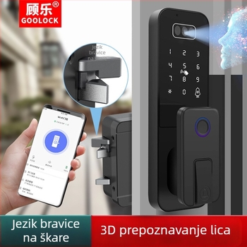 3D prepoznavanje lica i lozinka s otiskom prsta za staru sigurnosnu vrata, nehrđajući čelik, dvorišna vrata, Bull Head pametna brava