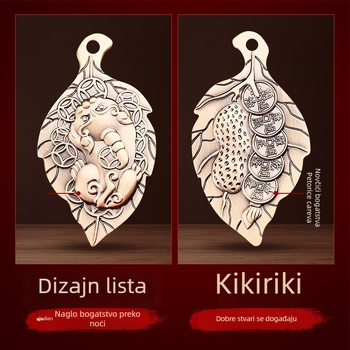 Daoistički mesingani privjesak Pixiu s novčićima pet Cara – privjesak za ključeve