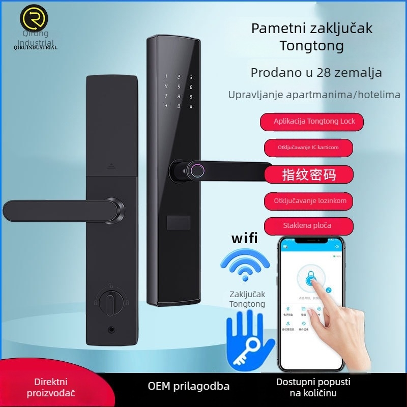 TTlock pametna vrata za ulaz u stan, smještaj ili hotel, Bluetooth daljinsko otključavanje, otisak prsta i pristup lozinkom