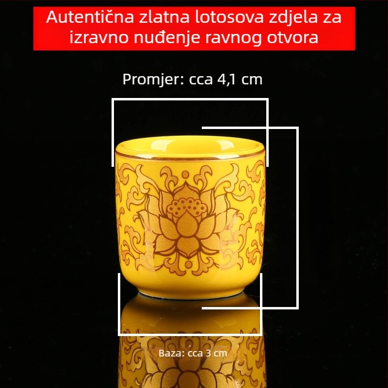 Keramička Guanyin šalice za kućni oltar — sveta voda, šalica s lotosom za pročišćavanje i šalica Boga bogatstva za vino