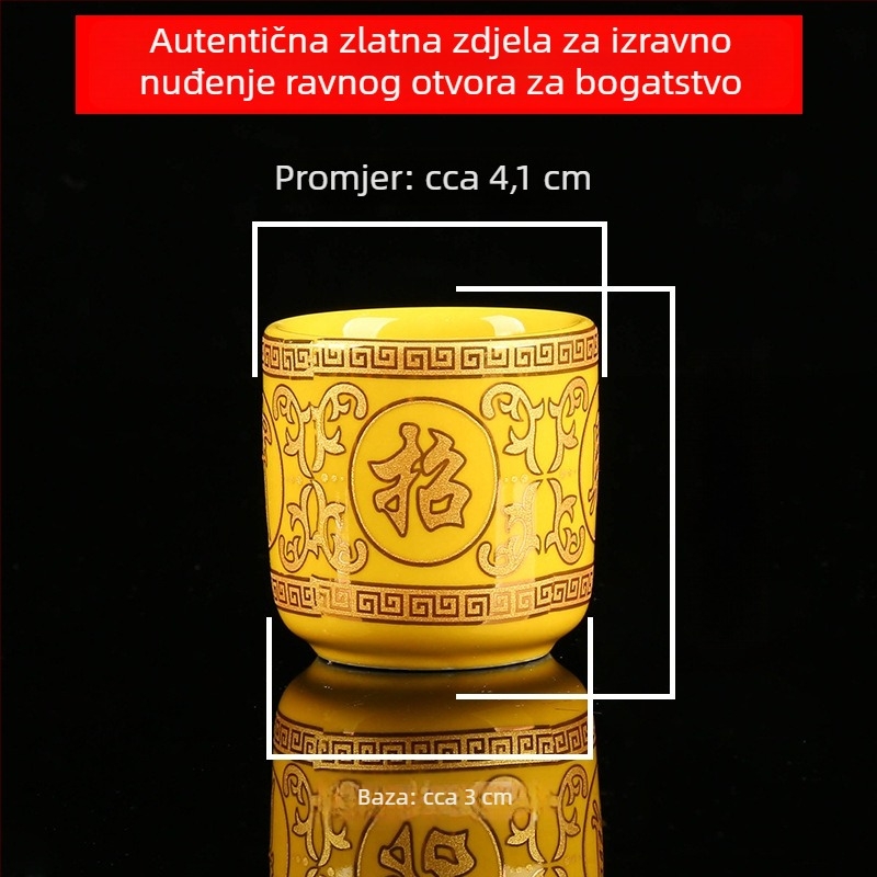 Keramička Guanyin šalice za kućni oltar — sveta voda, šalica s lotosom za pročišćavanje i šalica Boga bogatstva za vino