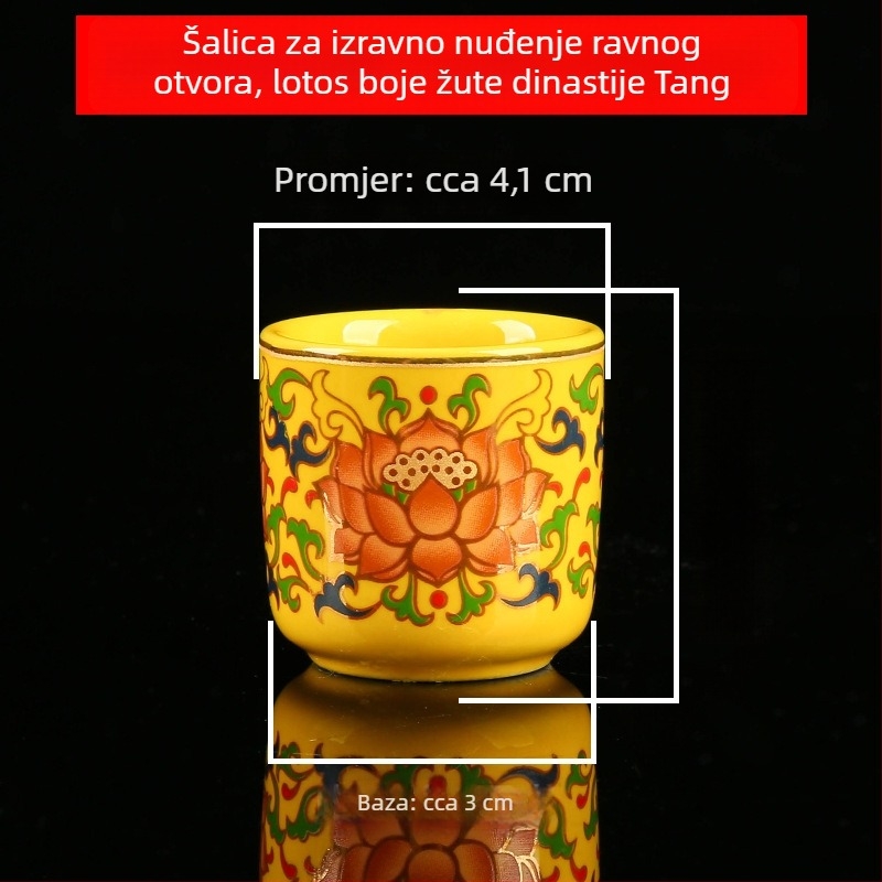 Keramička Guanyin šalice za kućni oltar — sveta voda, šalica s lotosom za pročišćavanje i šalica Boga bogatstva za vino