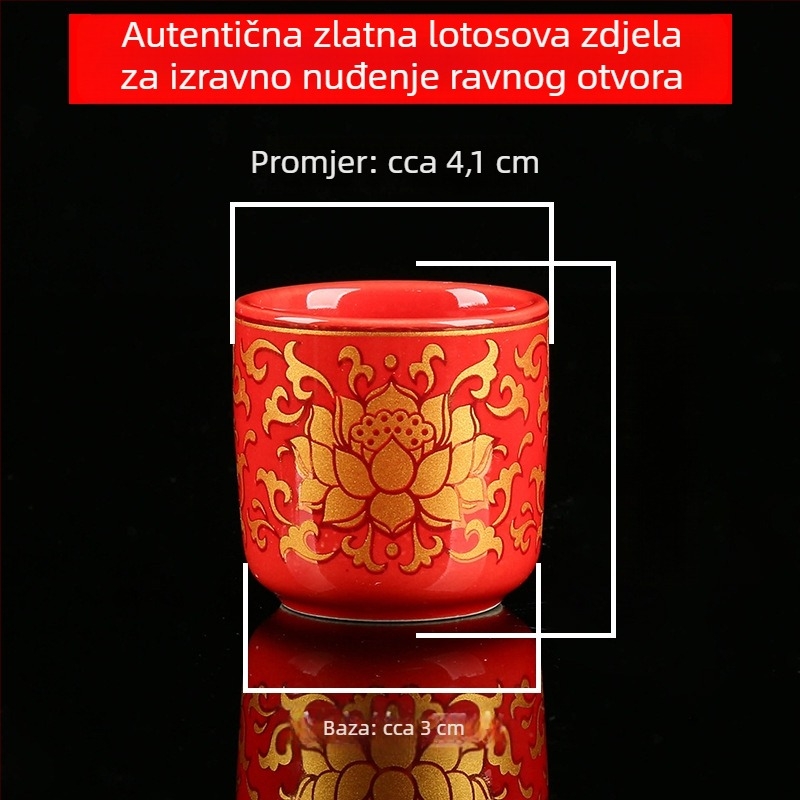 Keramička Guanyin šalice za kućni oltar — sveta voda, šalica s lotosom za pročišćavanje i šalica Boga bogatstva za vino