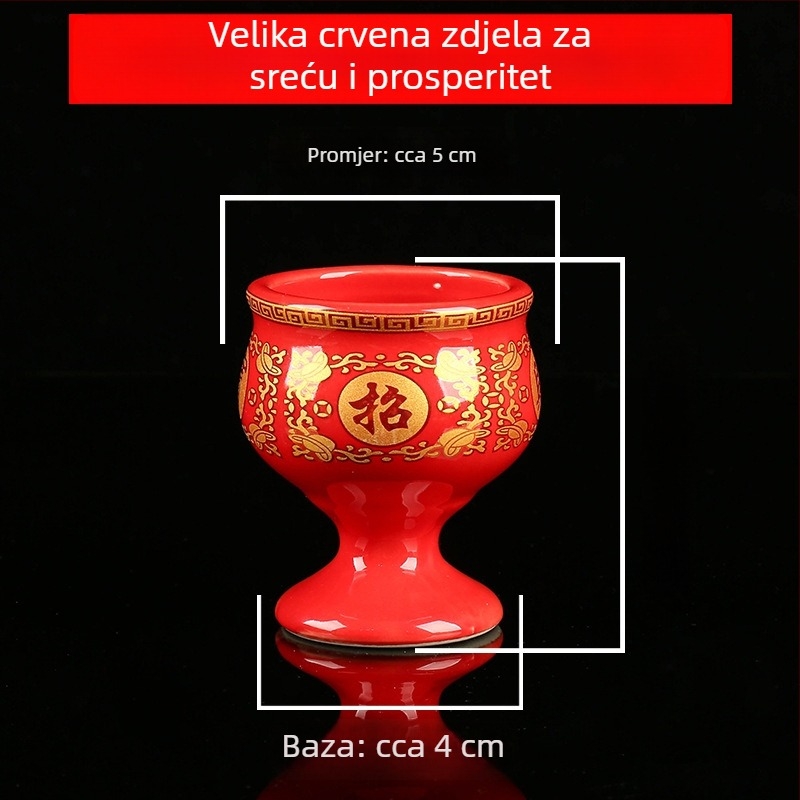 Keramička Guanyin šalice za kućni oltar — sveta voda, šalica s lotosom za pročišćavanje i šalica Boga bogatstva za vino