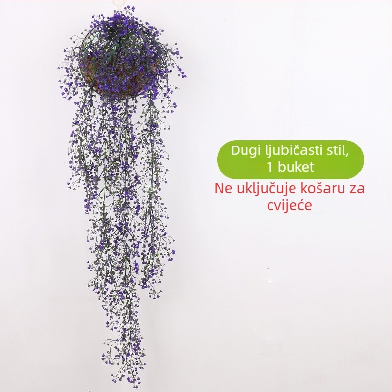 Umjetna zlatna vrba – zidna zavjesa s lozom i plastičnim cvijećem, zelena dekoracija