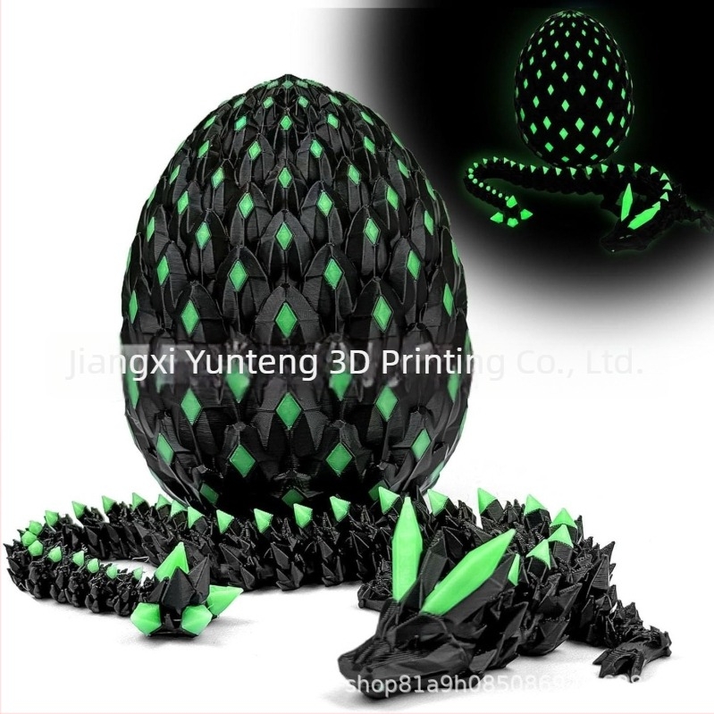 3D ispisani set zmajevog jaja s pokretnim zglobovima, kristalni zmaj figurica, draguljni dizajn zmaja