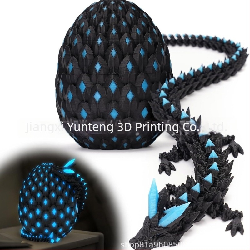 3D ispisani set zmajevog jaja s pokretnim zglobovima, kristalni zmaj figurica, draguljni dizajn zmaja