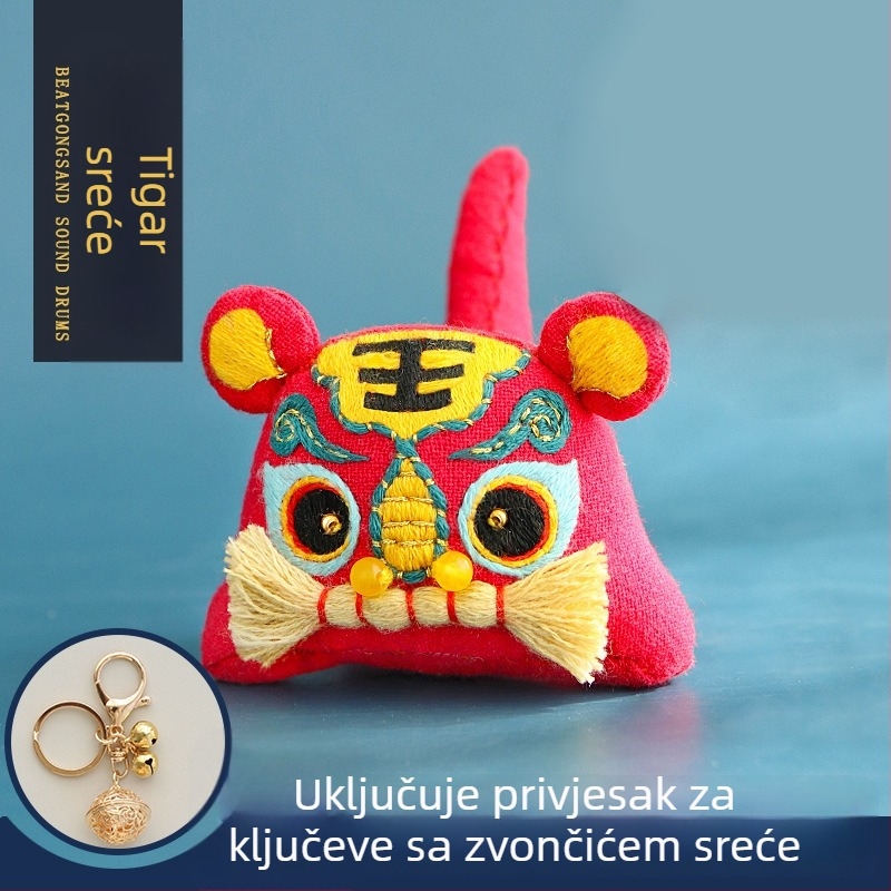 Ručni komplet za izradu privjeska od platna s tigrom, kineski motiv, križno šivanje