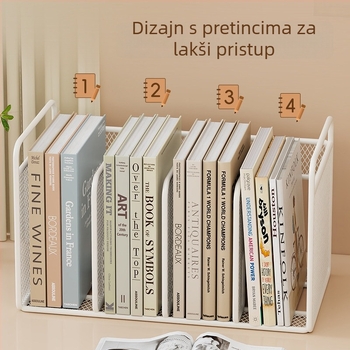 Metalni držač za knjige za stol, organizator za studij i predmete, višenamjenski stalak za čitanje