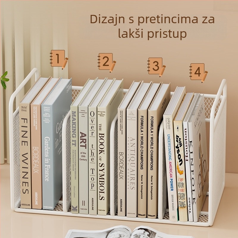 Metalni držač za knjige za stol, organizator za studij i predmete, višenamjenski stalak za čitanje