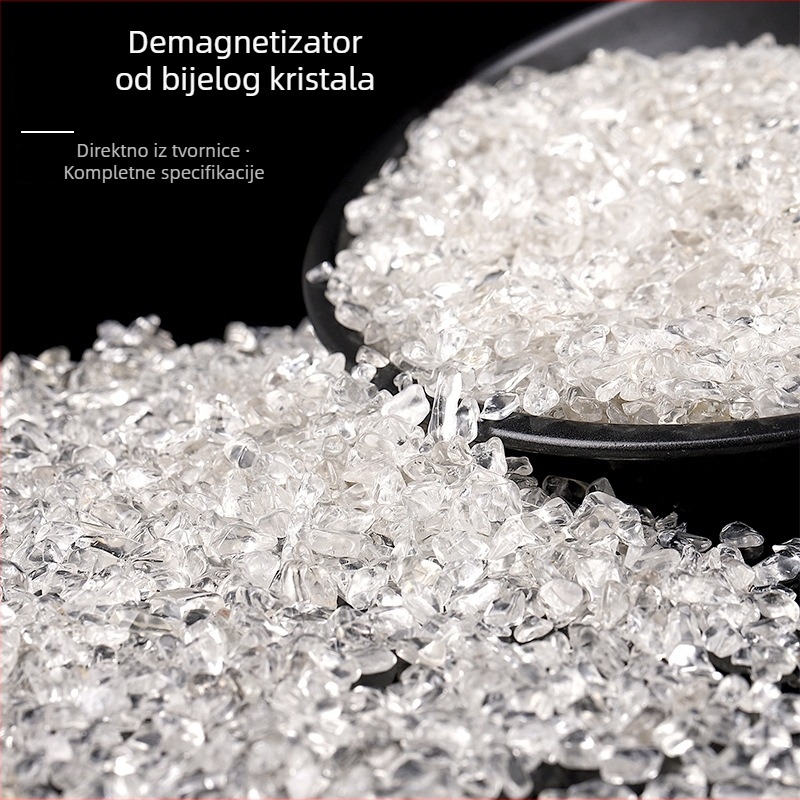 Bijeli kristalni šljunak, kamen za demagnetiziranje, čestice za pročišćavanje minerala, dekorativni komad, sirovo kamenje