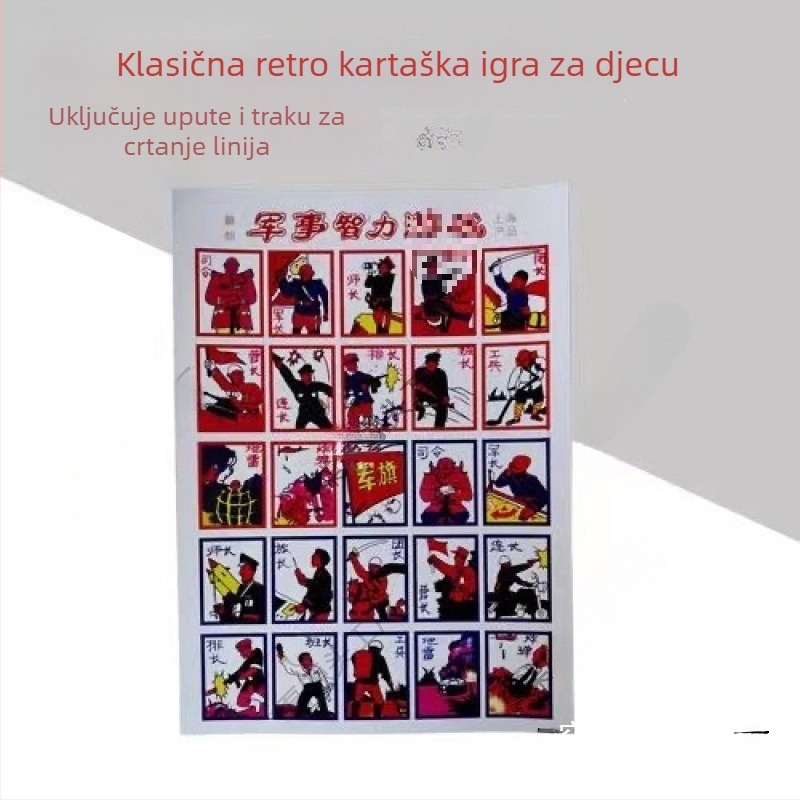 Dječja stolna kartaška igra: vojni šah i šah životinja, nostalgični strani crtani filmovi iz 80-ih i 90-ih