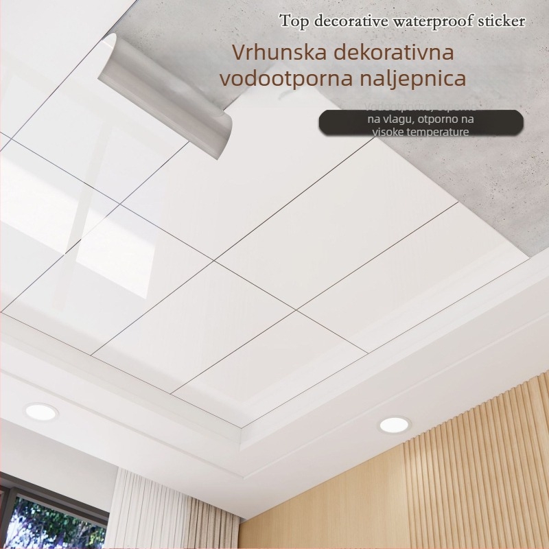 Samoljepljiva stropna tapeta s mramornim pozadinom — vodootporna i otporna na vlagu obloga za renovaciju