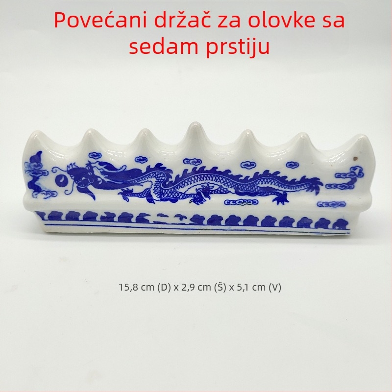 Plavo-bijeli porcelanski držač za četkice, u antičkom stilu, stolna dekoracija, tri veličine: velika, srednja, mala