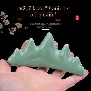 Keramički držač za četke sa držačem olovke, papirnim utegom i ravnalom