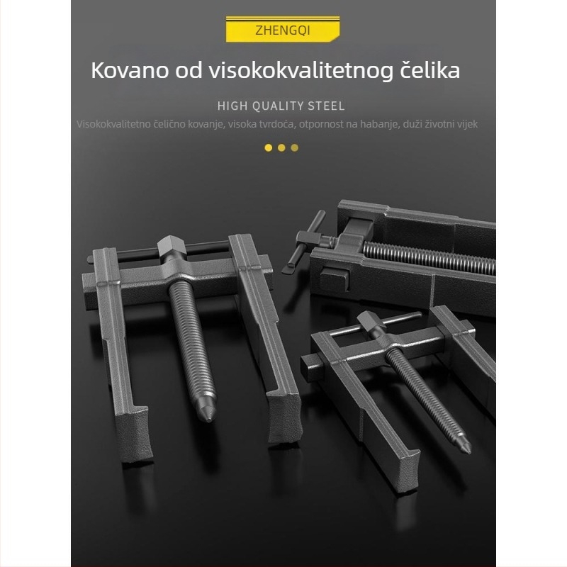 Vučni alat s dvije čeljusti za demontažu – za ležaje i kotače – kompaktni višenamjenski alat