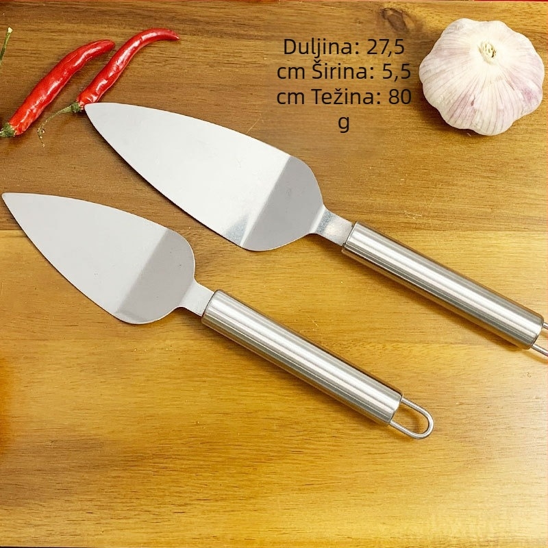 Set kuhinjskih alata od nehrđajućeg čelika: nož za krumpire, lopatica za pizzu, rende i špatula za maslac