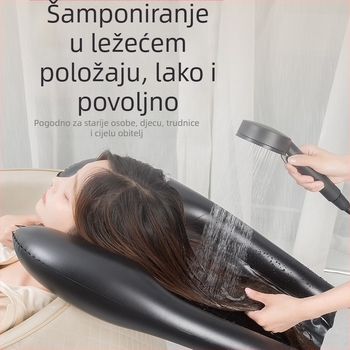 Naduvavana posuda za pranje kose kod kuće, pogodna za trudnice i starije osobe, prijenosna posuda uz krevet, sklopiva i jednostavna za skladištenje.