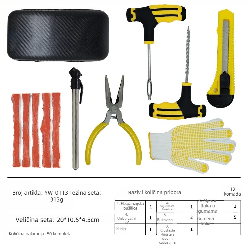 DIY set za popravak guma za automobile, motocikle i električna vozila – hitna brza popravka bezdušnih guma
