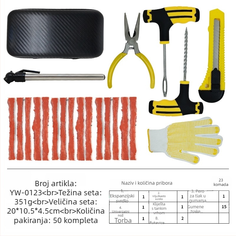 DIY set za popravak guma za automobile, motocikle i električna vozila – hitna brza popravka bezdušnih guma