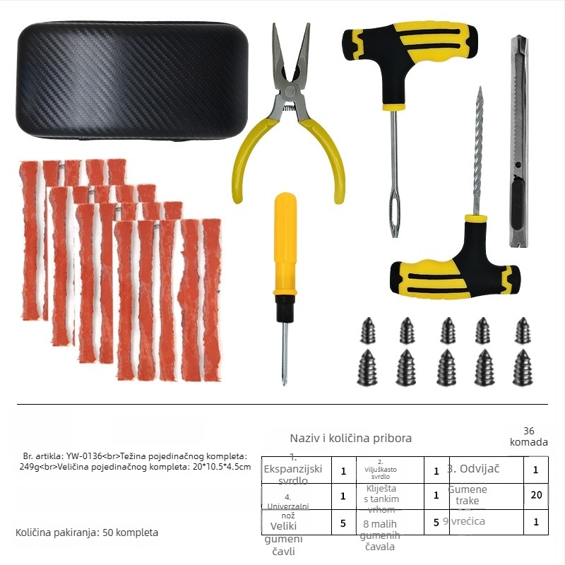 DIY set za popravak guma za automobile, motocikle i električna vozila – hitna brza popravka bezdušnih guma