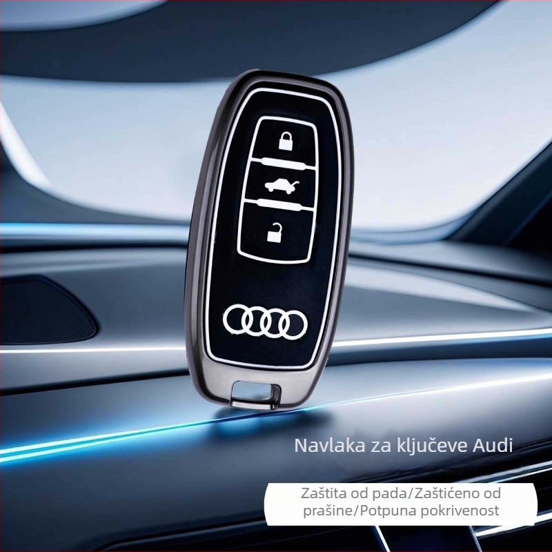 Pokrov ključa iz cinkove zlitine, kompatibilan s Audi – premium dodatak unutrašnjosti automobila, unisex privjesak za ključeve, novi stil