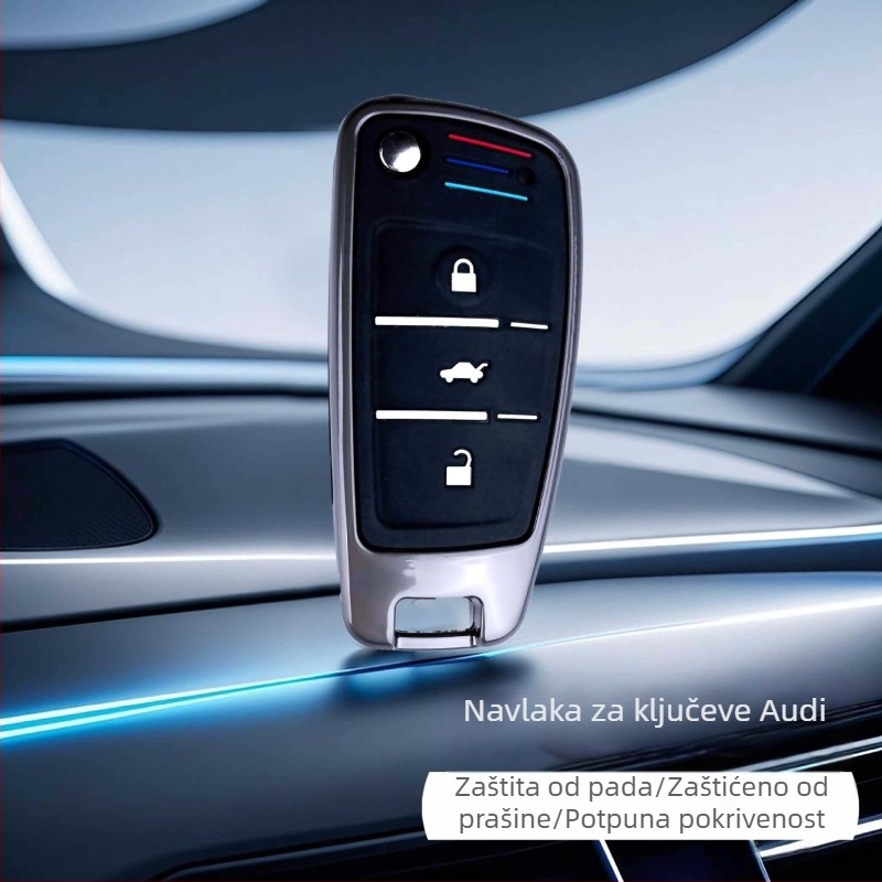 Pokrov ključa iz cinkove zlitine, kompatibilan s Audi – premium dodatak unutrašnjosti automobila, unisex privjesak za ključeve, novi stil
