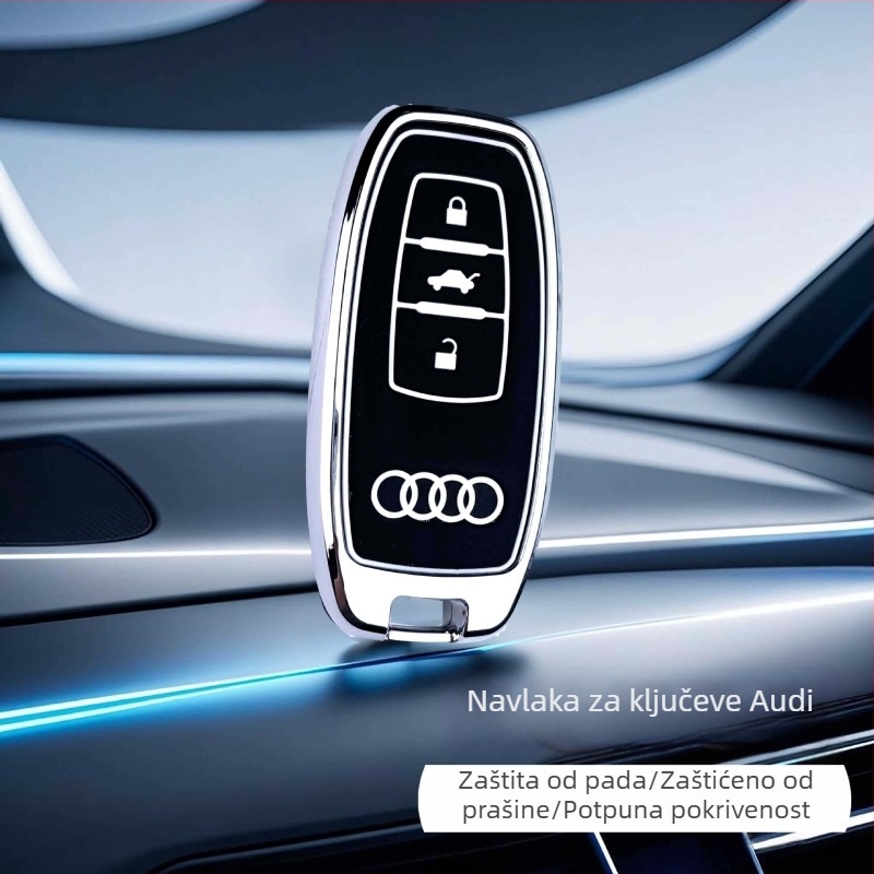 Pokrov ključa iz cinkove zlitine, kompatibilan s Audi – premium dodatak unutrašnjosti automobila, unisex privjesak za ključeve, novi stil