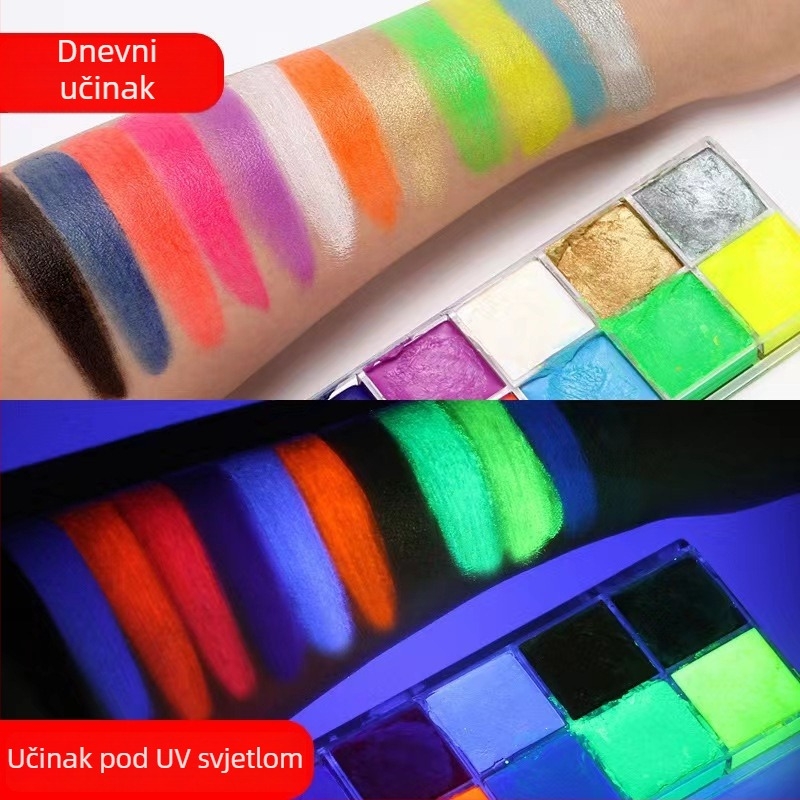 Set od 20 boja uljnih boja s oznakama za crtanje lica, scenski makeup i crtanje tijela, Halloween i Božić