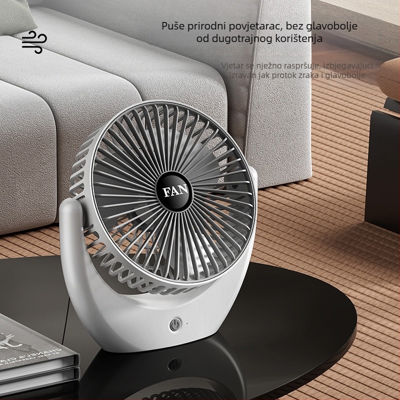 USB stolni ventilator s ugrađenom baterijom, tih i prenosiv, 3 brzine
