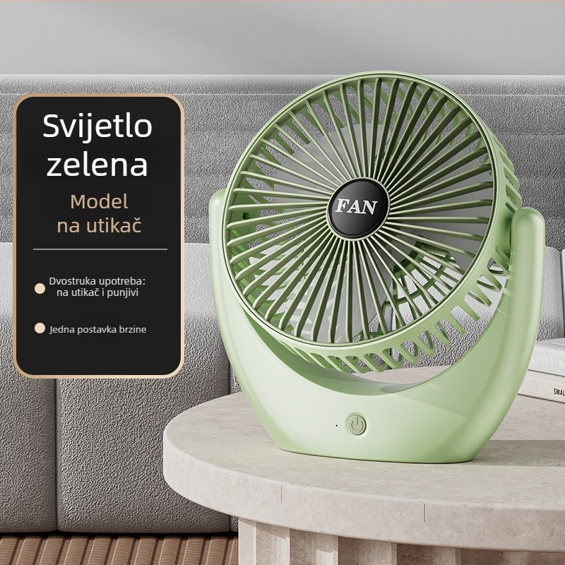 USB stolni ventilator s ugrađenom baterijom, tih i prenosiv, 3 brzine