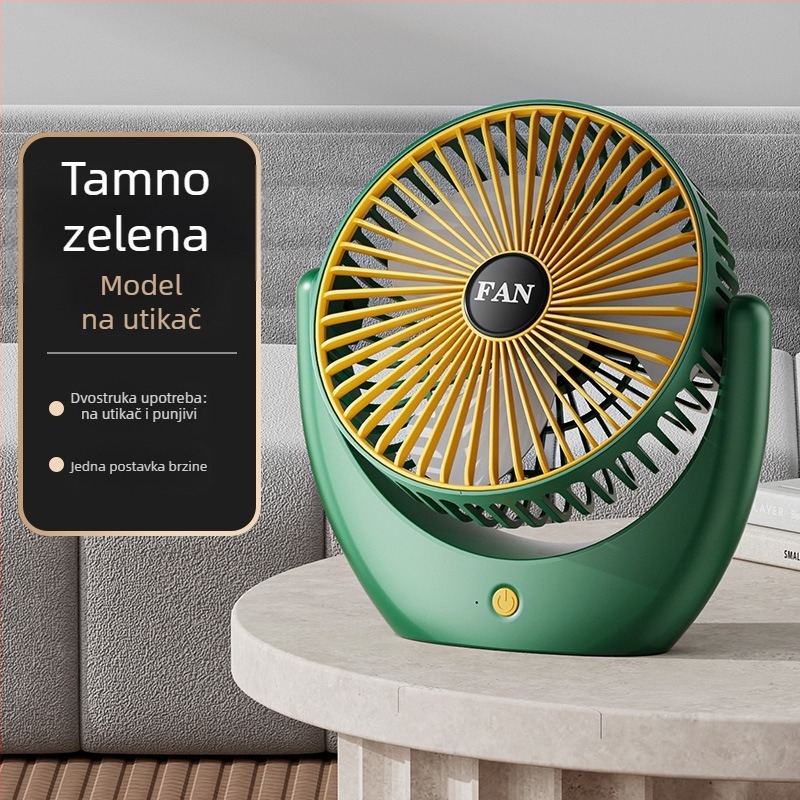 USB stolni ventilator s ugrađenom baterijom, tih i prenosiv, 3 brzine