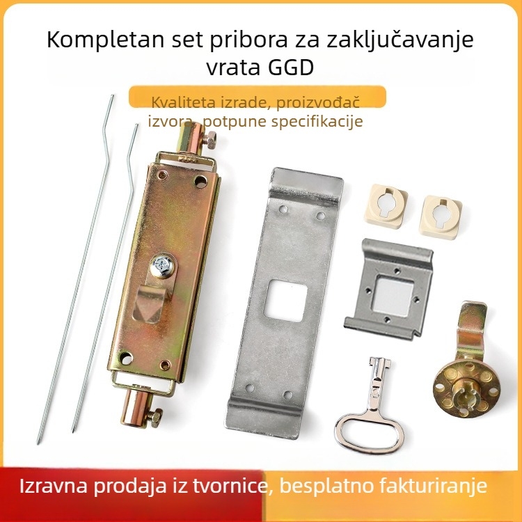 GGD brava za vrata ormarića sa šipkom za zaključavanje, komplet dodataka, starinski razvodni kut za strojaru, vrata ormarića, univerzalna zaključna brava