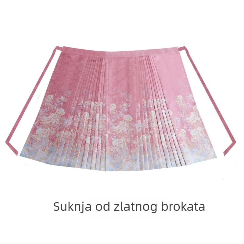 Hanfu set: ženski top i ružna Mamian suknja u Ming stilu