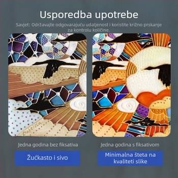 Voden sprej za fiksiranje praškaste slike – zaštita površine, tekućina za učvršćivanje akrilnih pigmenata, 100 ml, set od 24 boje