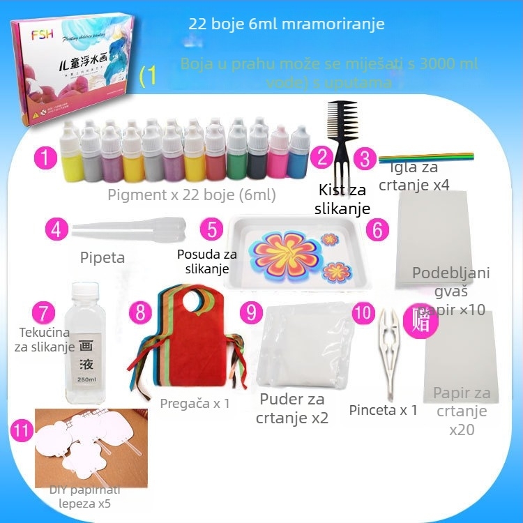 Dječji set akvarela za početnike – 6-22 boje, materijali za slikanje
